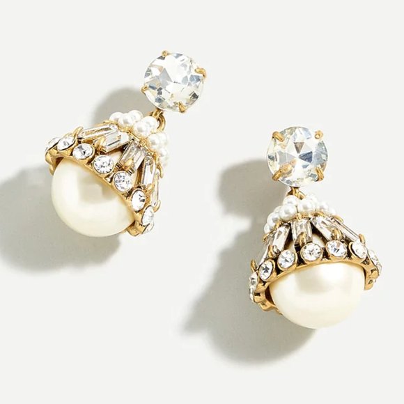 J. Crew Jewelry - NWT J.Crew Crystal and pearl drop earrings